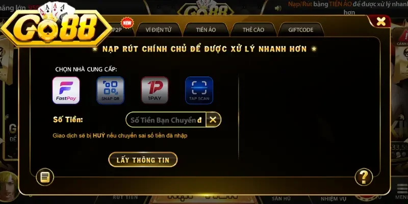 Các hình thức giao dịch dành cho hội viên