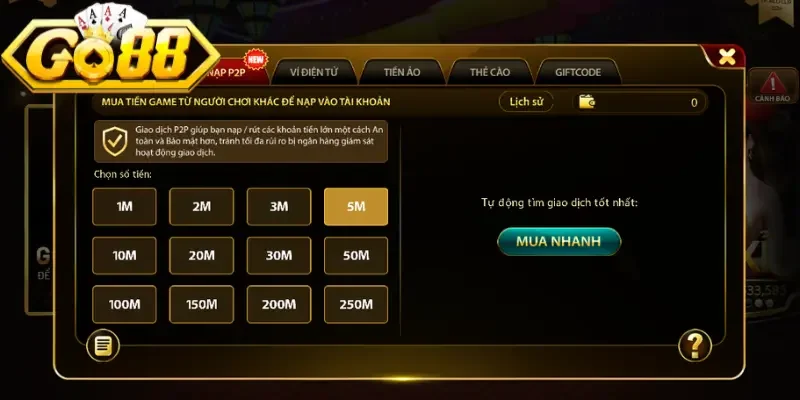 Chi tiết các bước nạp tiền vào website Go88 hiệu quả